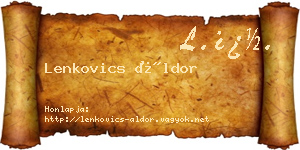 Lenkovics Áldor névjegykártya